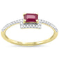 .57ct G SI 14K Yellow Gold Diamond & Ruby Gemstone Ring Size 6.5