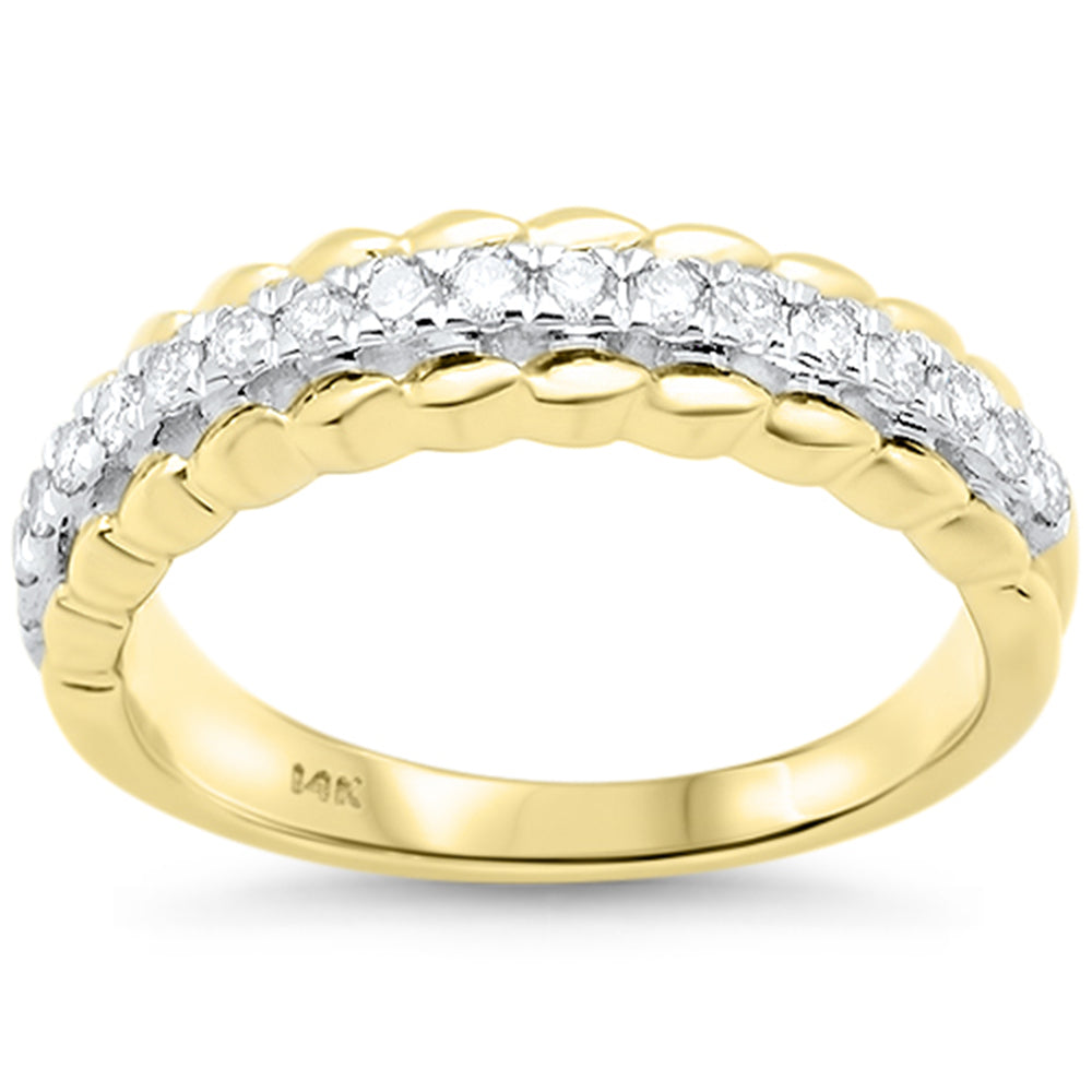 .37ct G SI 14K Yellow Gold Round Diamond Trendy Style Womens Diamond Ring Size 6.5