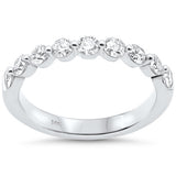 .76ct G SI 14K White Gold Round Diamond Womens Band Ring Size 6.5