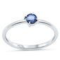 .30ct G SI 14K White Gold Blue Sapphire Gemstone Solitaire Band Ring Size 6.5