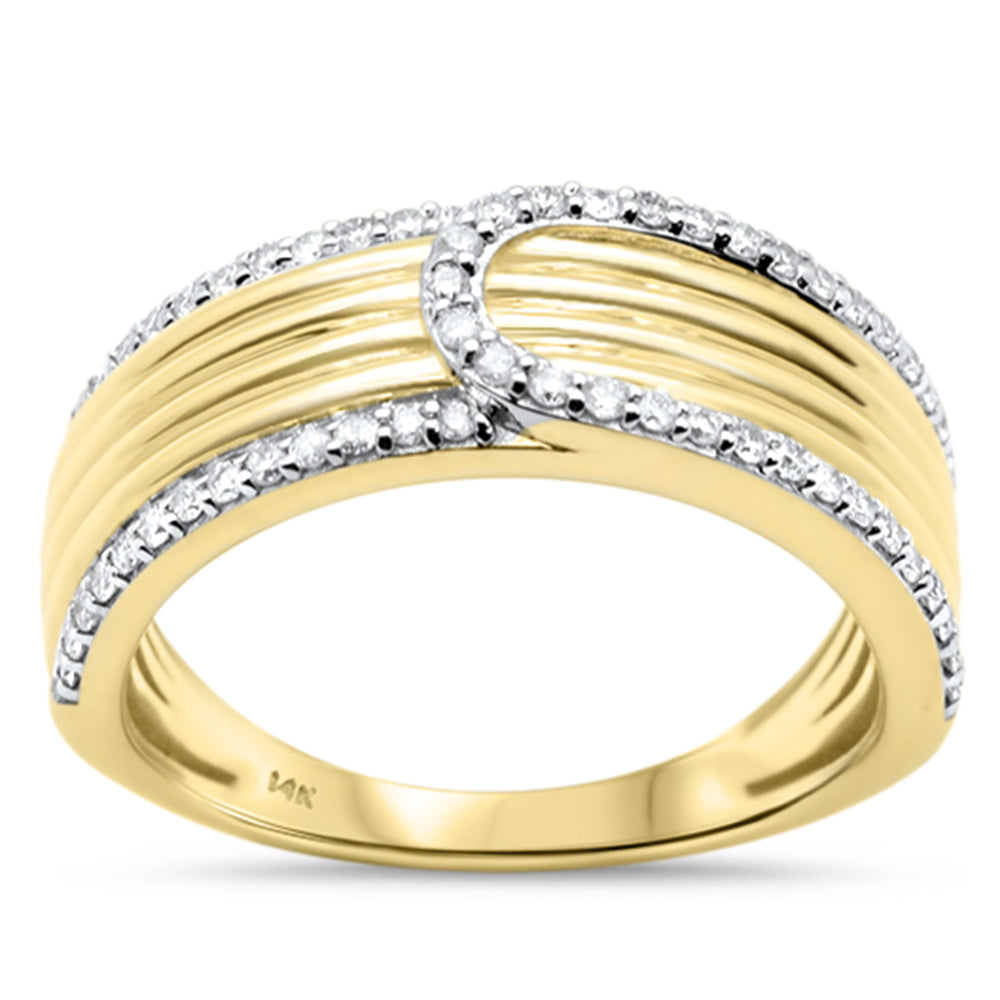 .33ct G SI 14K Yellow Gold Trendy Style Womens Diamond Ring Size 6.5