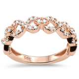 .32ct G SI 14K Rose Gold Round Diamond Infinity Style Ring Band Size 6.5