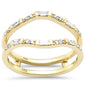 <span style="color:purple">SPECIAL!</span>.25ct G SI 14K Yellow Gold Round & Baguette Open Ring Guard Band Size 6.5