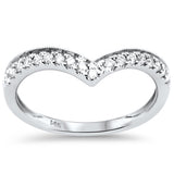 .20ct G SI 14K Yellow Gold Round Diamond Chevron Trendy Ring Size 6.5