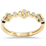 .16ct G SI 14K Yellow Gold Round Diamond Millgrain Ring Band Size 6.5
