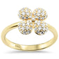 <span style="color:purple">SPECIAL!</span>.50ct G SI 14K Yellow Gold Round Diamond Flower Style Ring Size 6.5