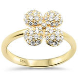 .47ct G SI 14K Yellow Gold Round Diamond Flower Style Ring Size 6.5