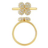 .47ct G SI 14K Yellow Gold Round Diamond Flower Style Ring Size 6.5