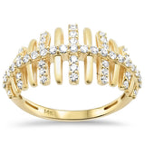 .48ct G SI 14K Yellow Gold Round Diamond Trendy Style Ring Band Size 6.5