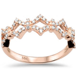 <span style="color:purple">SPECIAL!</span>.33ct G SI 14K Rose Gold Round Diamond Trendy Style Ring Band Size 6.5