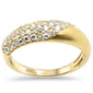 <span style="color:purple">SPECIAL!</span>.49ct G SI 14K Yellow Gold Round Diamond Brushed Finish Dome Band Ring Size 6.5