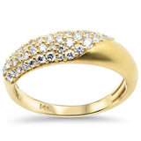 <span style="color:purple">SPECIAL!</span>.49ct G SI 14K Yellow Gold Round Diamond Brushed Finish Dome Band Ring Size 6.5