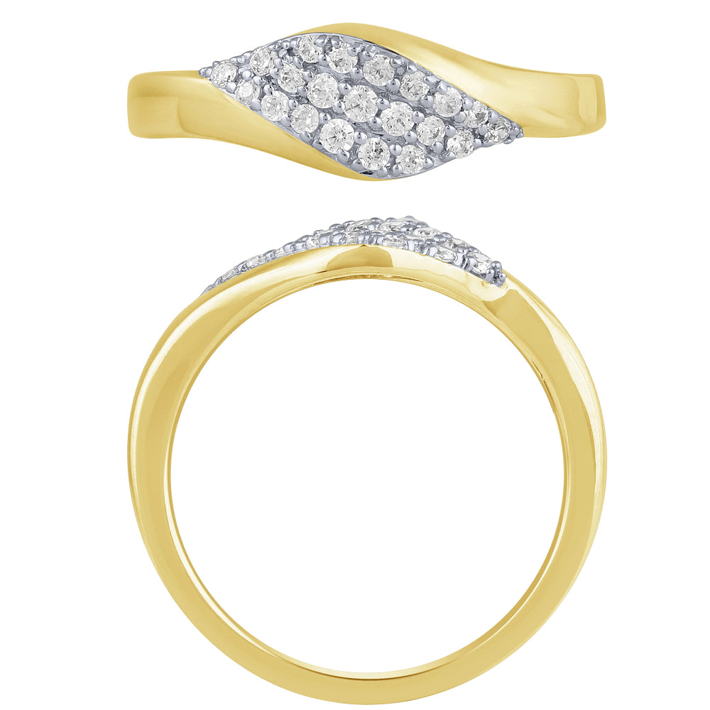 .24ct G SI 14K Yellow Gold Round Diamond Trendy Style Ring Band Size 6.5