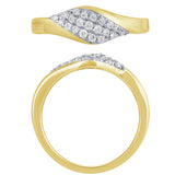 .24ct G SI 14K Yellow Gold Round Diamond Trendy Style Ring Band Size 6.5
