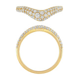 .48ct G SI 14K Yellow Gold Round Diamond Chevron Trendy Ring Size 6.5