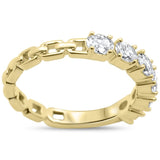 .92ct G SI 14KT Yellow Gold Reversible Oval Diamond Band Ring Size 6.5