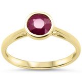 1.22ct G SI 14KT Yellow Gold Round Shape Ruby Gemstone Solitaire Ring Size 6.5