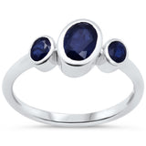1.56ct G SI 14KT White Gold Oval Shape Blue Sapphire Gemstone Ring Size 6.5
