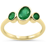 1.18ct G SI 14KT Yellow Gold Oval Shape Emerald Gemstone Ring Size 6.5