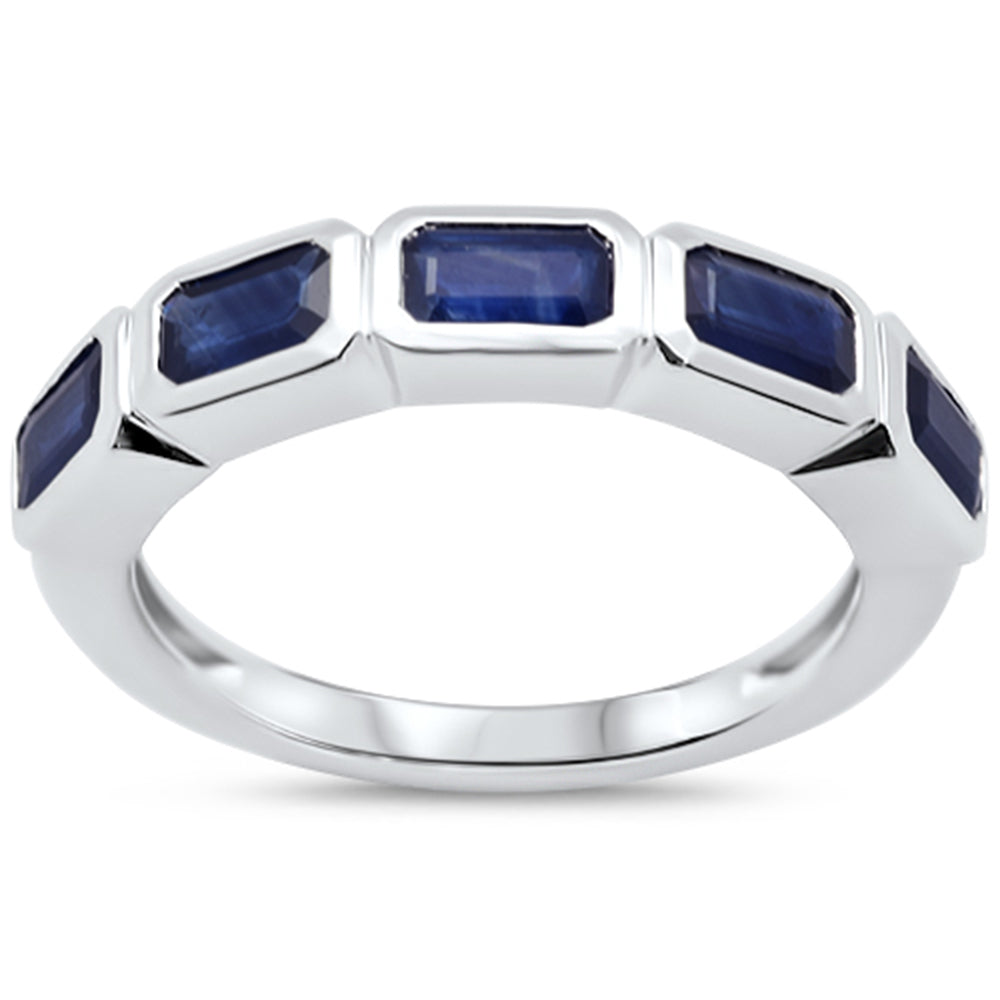 1.52ct G SI 14KT White Gold Blue Sapphire Gemstone Ring Size 6.5