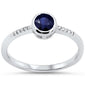 <span style="color:purple">SPECIAL!</span>.57ct G SI 14KT White Gold Diamond & Round Shape Blue Sapphire Gemstone Ring Size 6.5