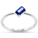 <span style="color:purple">SPECIAL!</span> .41ct G SI 14KT White Gold Blue Sapphire Gemstone Solitaire Ring Size 6.5