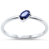 <span style="color:purple">SPECIAL!</span>.33ct G SI 14KT White Gold Blue Sapphire Gemstone Solitaire Ring Size 6.5