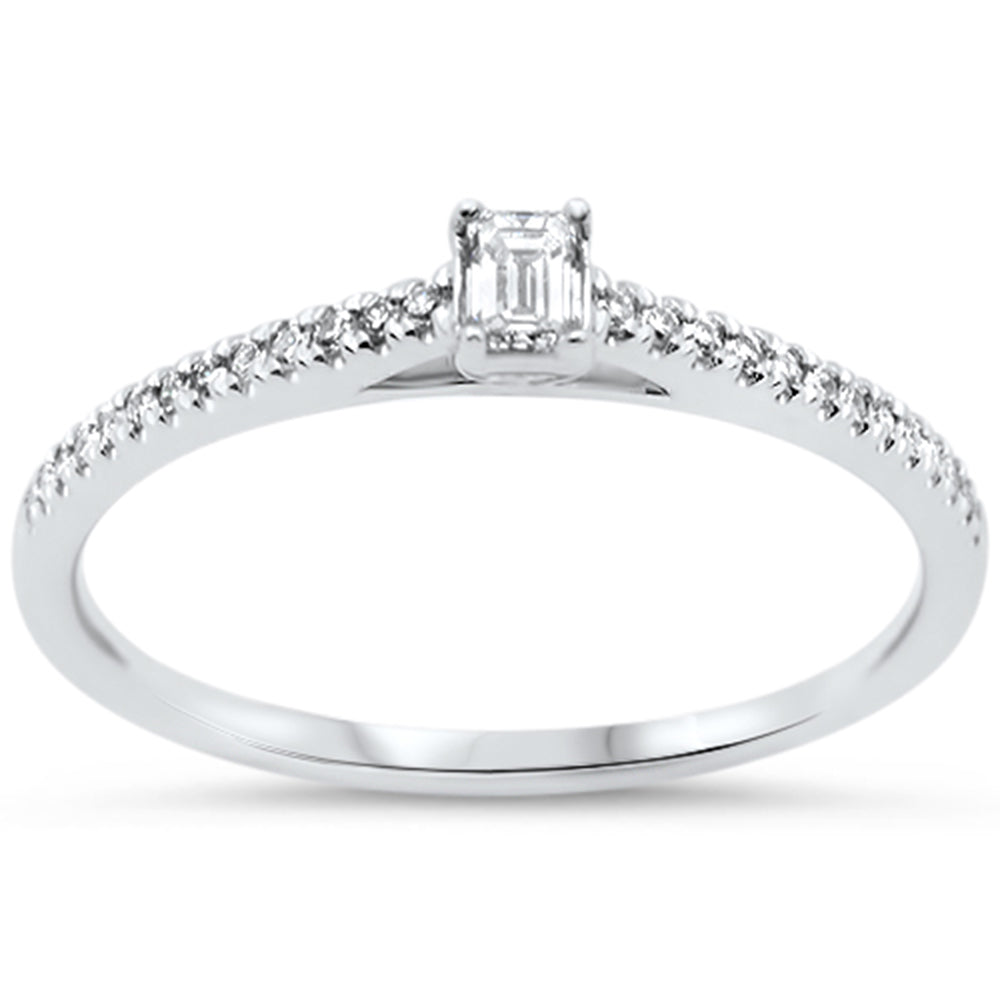 .20ct G SI 14KT White Gold Emerald Cut Diamond Engagement Ring Size 7