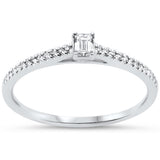 .20ct G SI 14KT White Gold Emerald Cut Diamond Engagement Ring Size 7