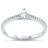 .20ct G SI 14KT White Gold Petite Marquise Cut Diamond Promise Ring Size 7