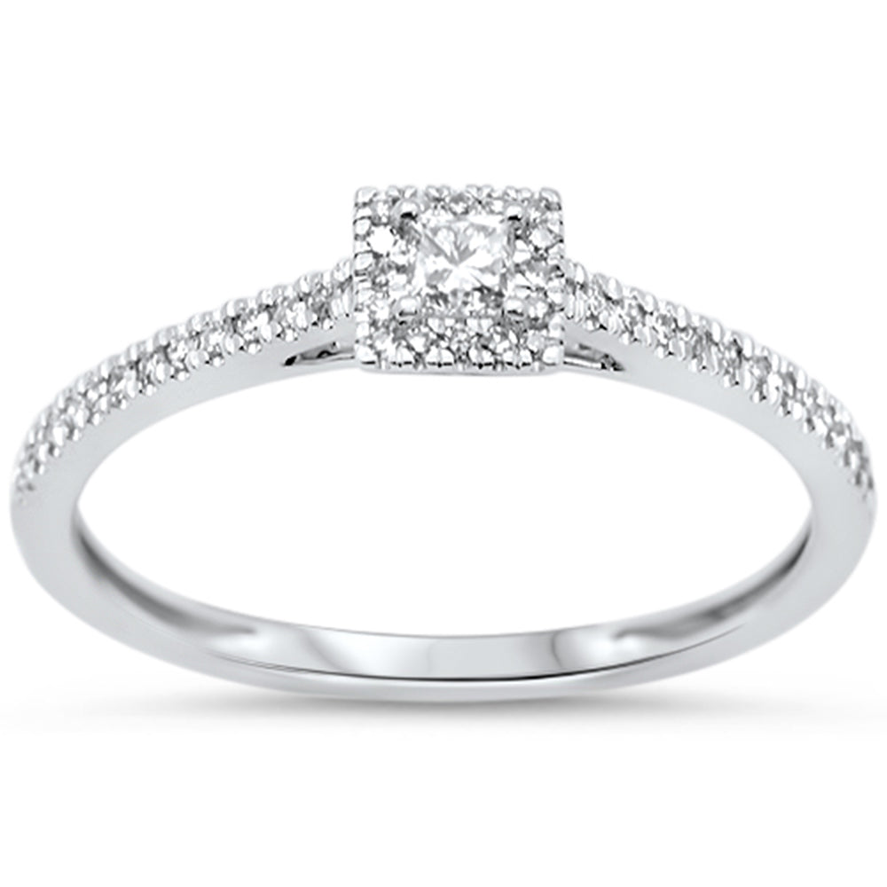 .25ct G SI 14KT White Gold Princess Cut Diamond Engagement Ring Size 7