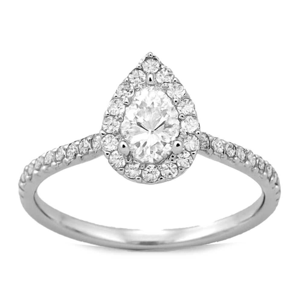 .25ct G SI 14KT White Gold Pear Cut Diamond Engagement Ring Size 7