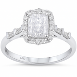 .96ct G SI 14K White Gold Radiant Cut Diamond Engagement Ring Size 6.5