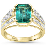 <span style="color:purple">SPECIAL!</span>2.63ct G SI 14K Yellow Gold Diamond & Emerald Gemstone Ring Size 6.5