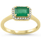 <span style="color:purple">SPECIAL!</span>.93ct G SI 14K Yellow Gold Diamond & Emerald Gemstone Ring Size 6.5