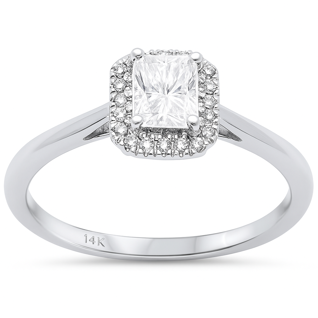 .57ct G SI 14K White Gold Radiant Cut Diamond Engagement Ring Size 6.5