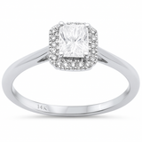 .57ct G SI 14K White Gold Radiant Cut Diamond Engagement Ring Size 6.5
