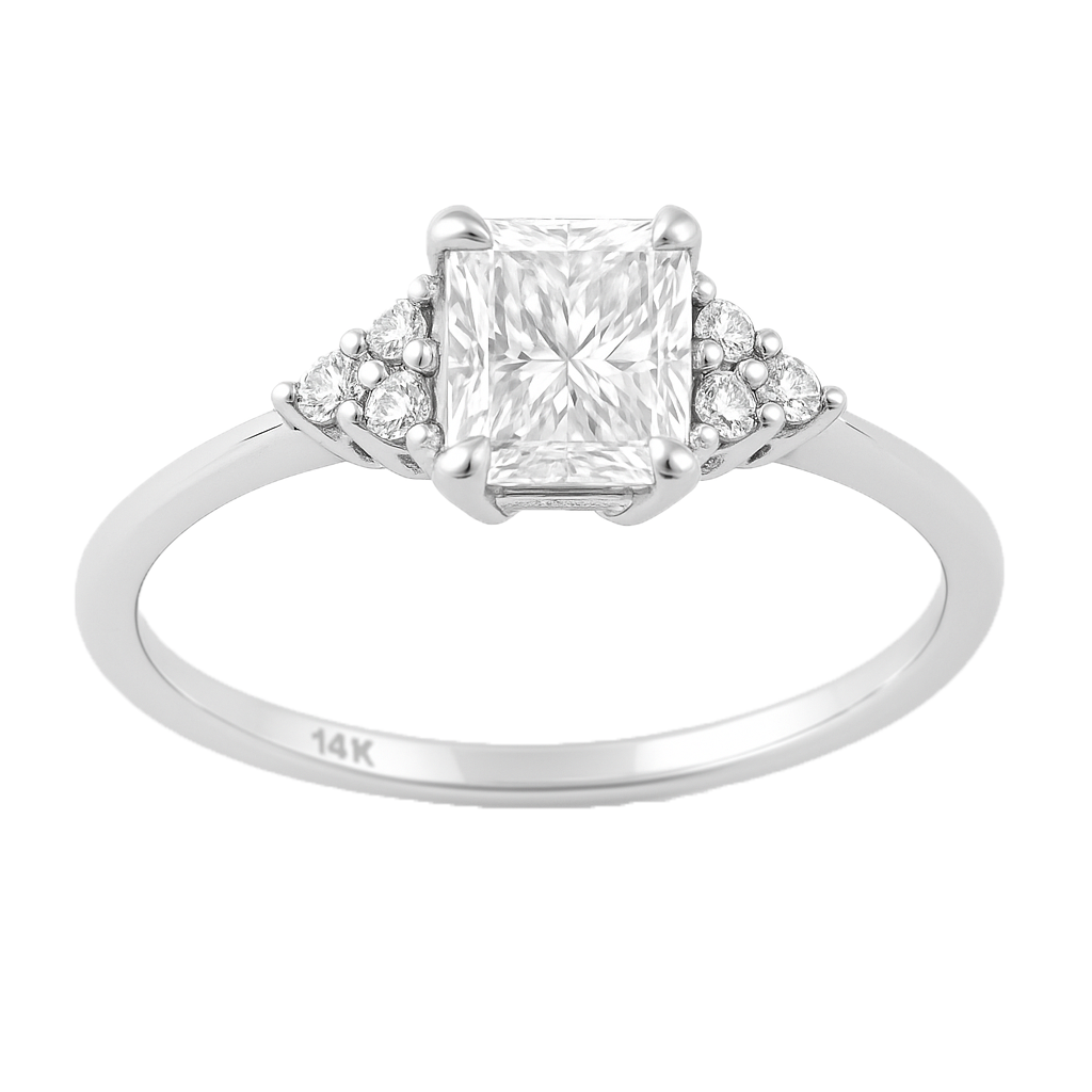.57ct G SI 14K White Gold Radiant Cut Diamond Engagement Ring Size 6.5