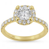 1.72ct G SI 14K Yellow Gold Diamond & Round Cut Engagement Ring Size 6.5