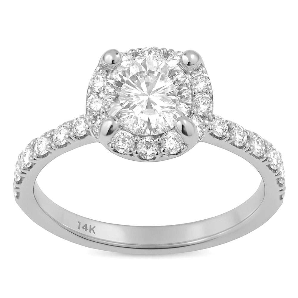2.06ct G SI 14K White Gold Round Brilliant Cut Diamond Solitaire Engagement Ring Size 6.5