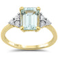 <span style="color:purple">SPECIAL!</span>1.43ct G SI 14K Yellow Gold Diamond & Aquamarine Gemstone Ring Size 6.5