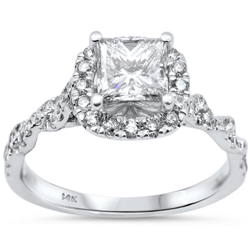 1.54ct G SI 14K White Gold Princess cut Diamond Engagement Ring Size 6.5