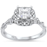 1.54ct G SI 14K White Gold Princess cut Diamond Engagement Ring Size 6.5