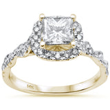 1.53ct G SI 14K Yellow Gold Diamond Princess Cut Engagement Ring Size 6.5