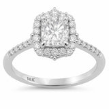 1.28ct G SI 14K White Gold Radiant Cut Solitaire Engagement Ring Size 6.5