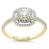 .62ct G SI 14K Yellow Gold Round Diamond Engagement Ring Size 6.5