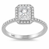 1.11ct G SI 14K White Gold Radiant Cut Diamond Engagement Ring Size 6.5