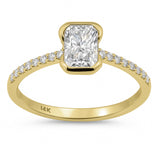 <span style="color:purple">SPECIAL!</span> .81ct G SI 14K Yellow Gold Radiant Diamond Engagement Ring Size 6.5