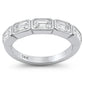 <span style="color:purple">SPECIAL!</span>1.53ct G SI 14K White Gold Emerald Cut Diamond East West Half Eternity Ring Band Size 6.5