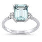 <span style="color:purple">SPECIAL!</span>2.24ct G SI 14K White Gold Diamond & Aquamarine Gemstone Ring Size 6.5
